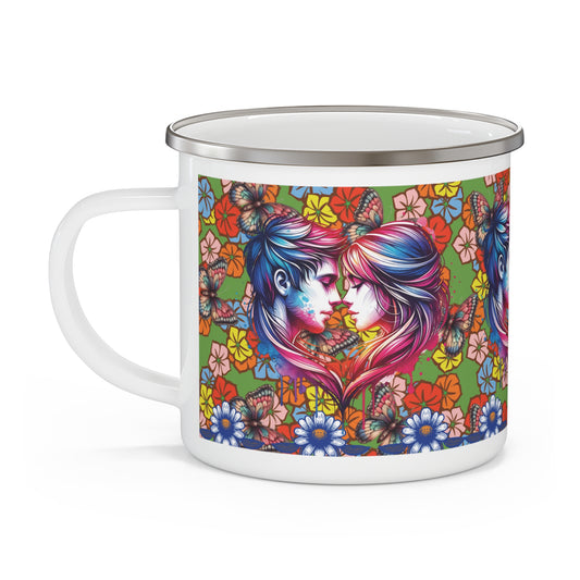 Enamel Camping Mug - 70's Style Lover's Camping Mug
