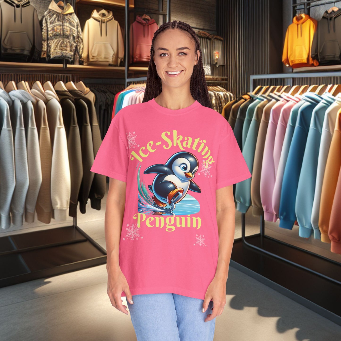 Ice-Skating Penguin T-shirt - Holidays Festive Top