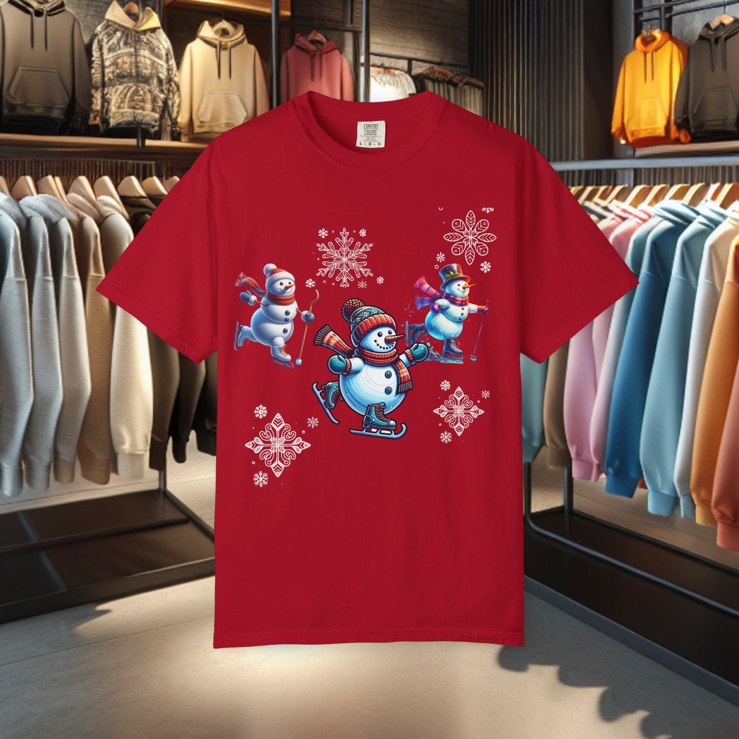 Skating Snowmen T-Shirt - Snowman Lover's Gift