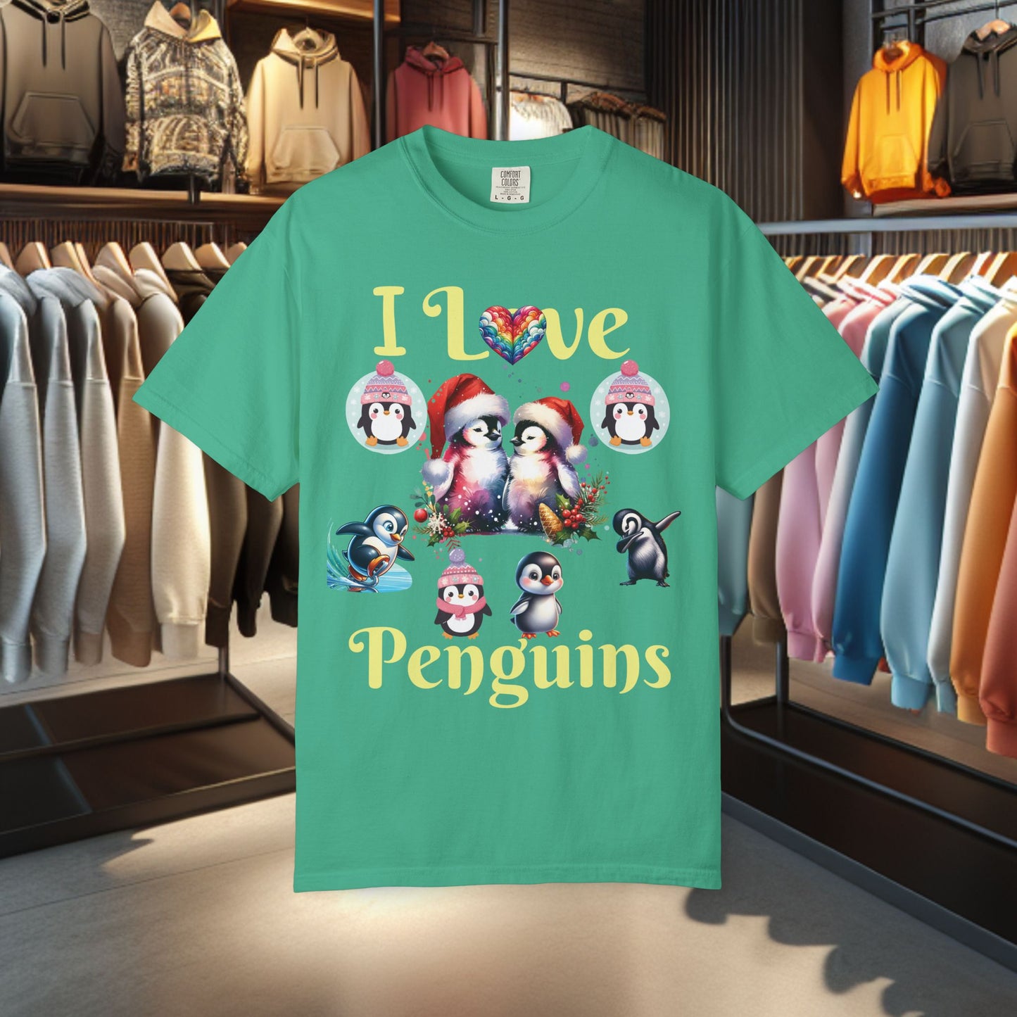 I Love Penguins T-shirt - Holidays Festive Top
