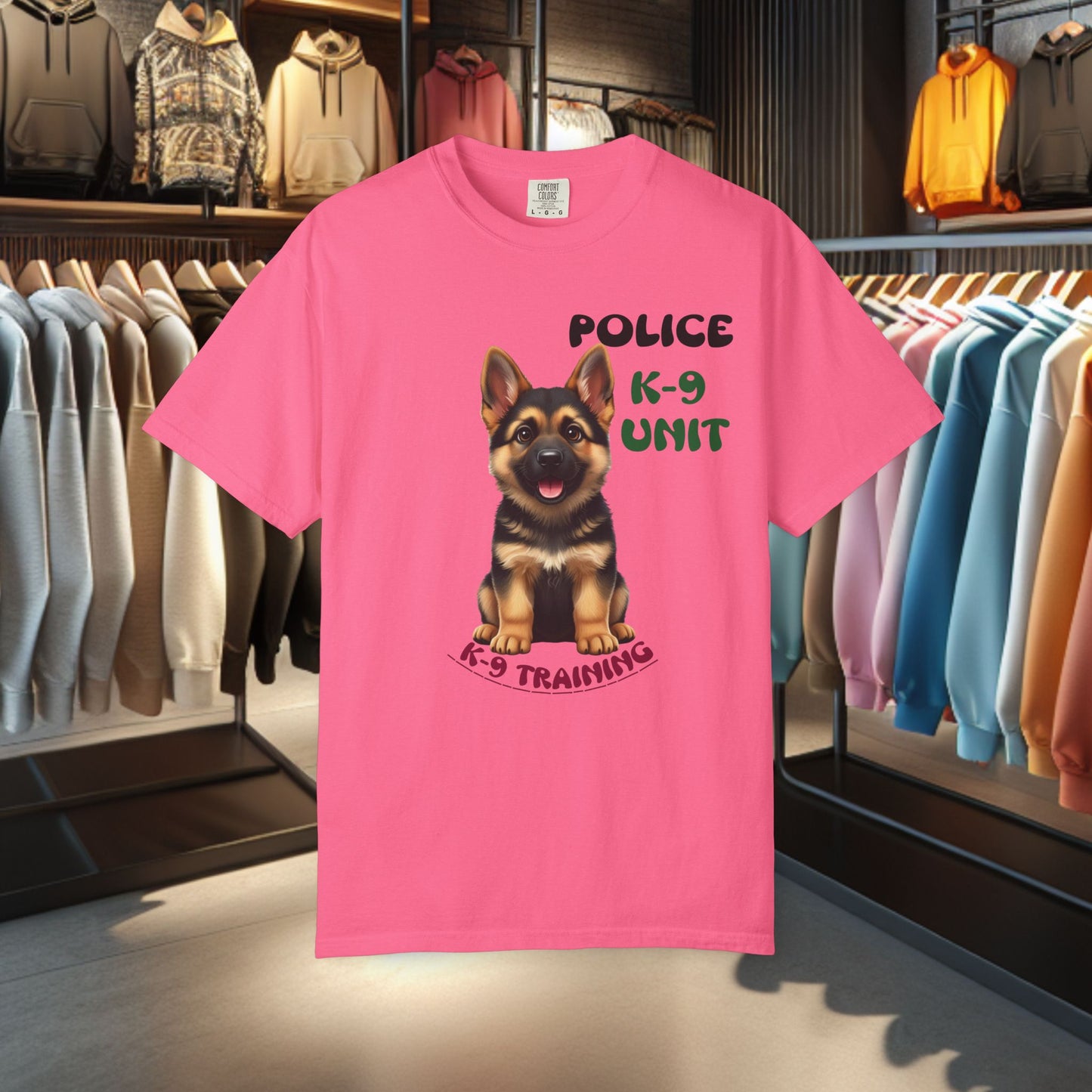 K-9 Training German Shepherd Puppy Tee — Garment-Dyed T-Shirt