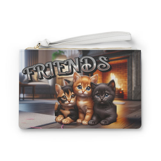 Cat Lovers Friends Clutch Bag - Cute Kittens Design