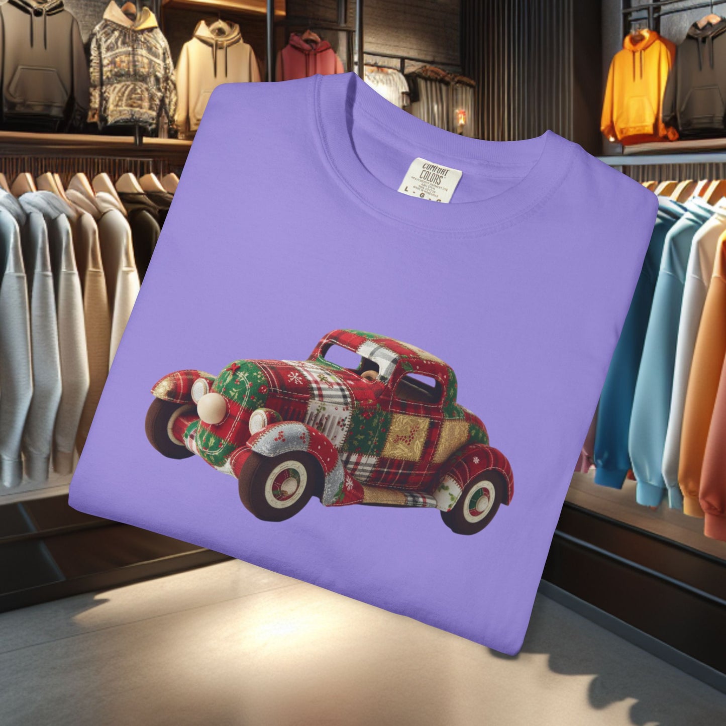 Patchwork Hot Rod T-Shirt — "pho" Patchwork Garment-Dyed