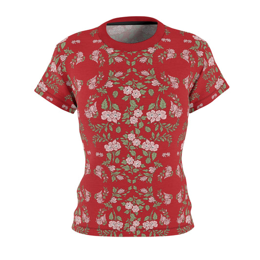 Women's Tee - Red - Pink Floral