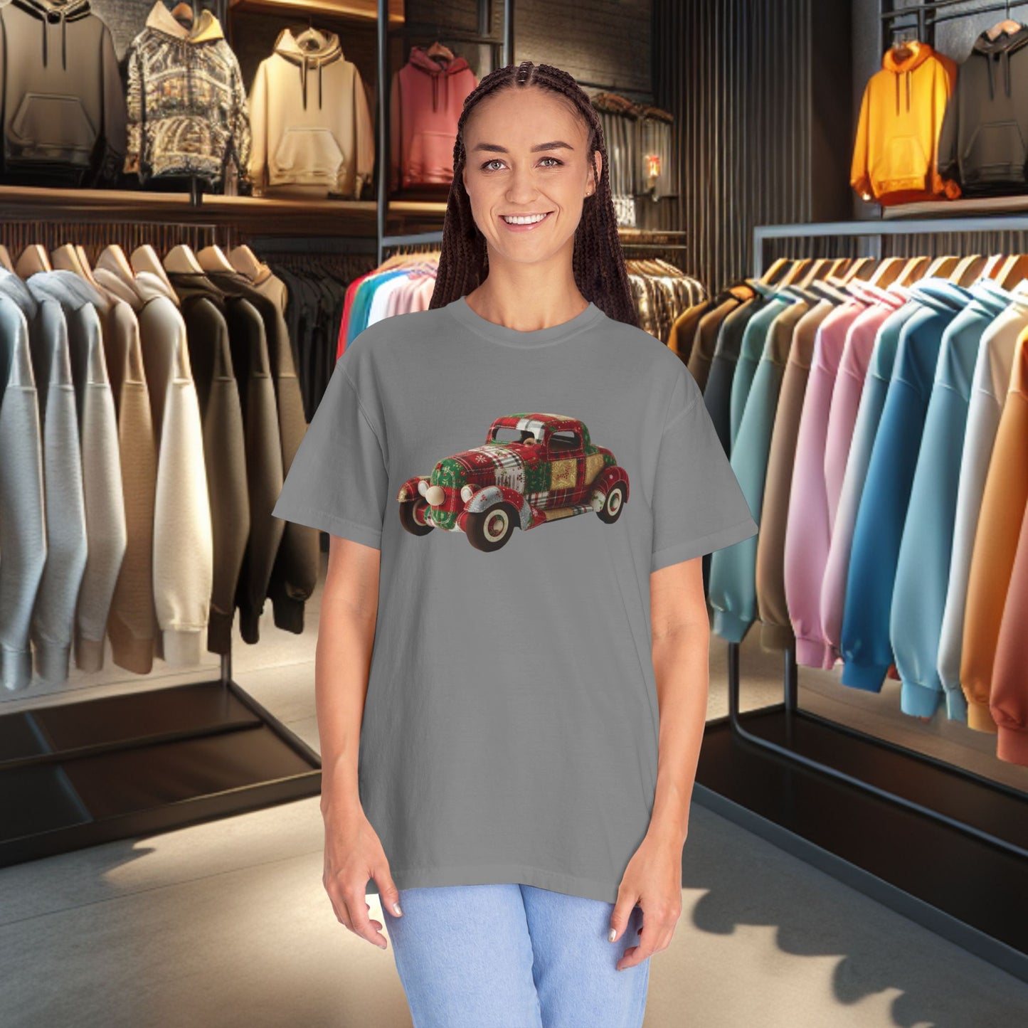 Patchwork Hot Rod T-Shirt — "pho" Patchwork Garment-Dyed