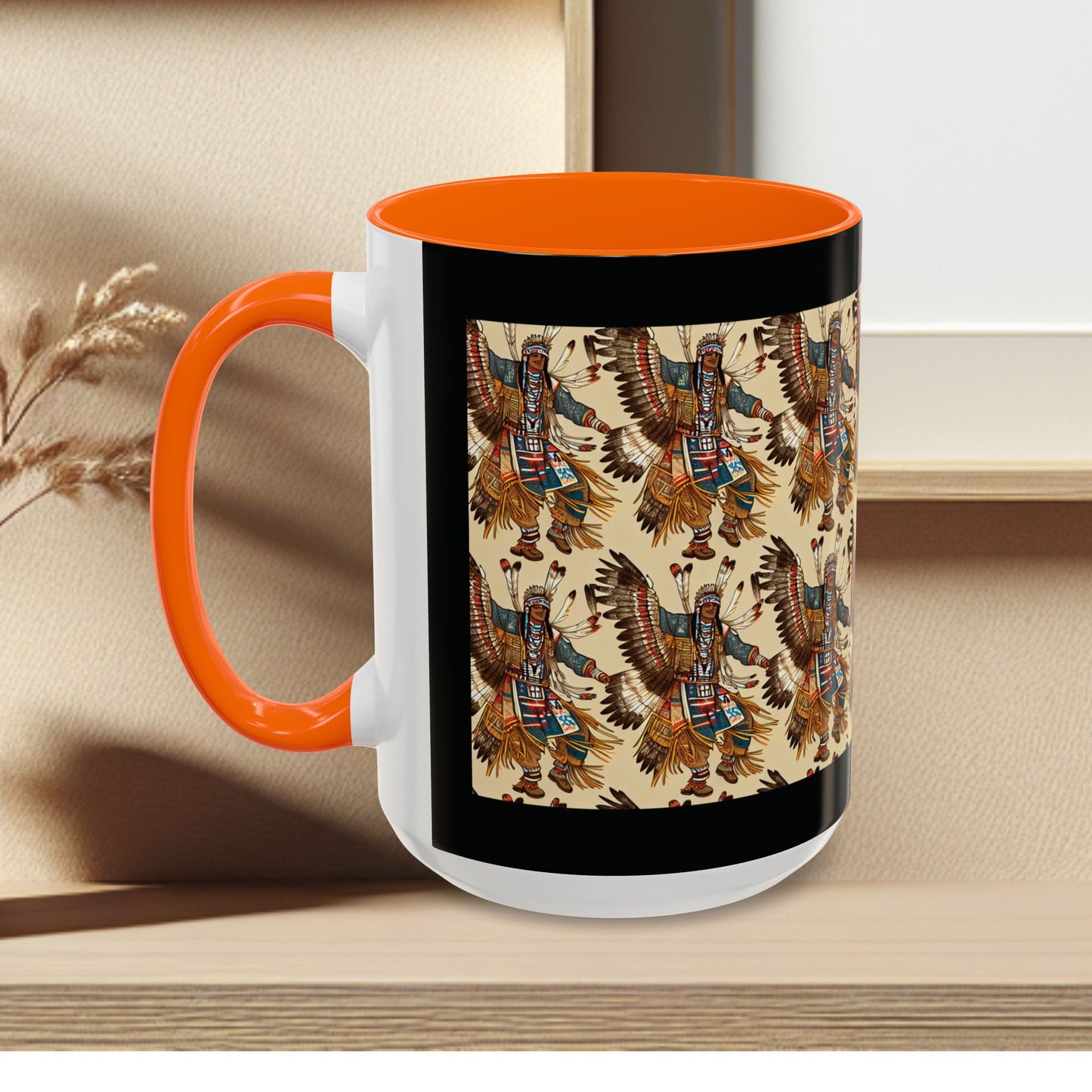 Mug- American Native Dancers Accent Coffee Mug (11, 15oz)