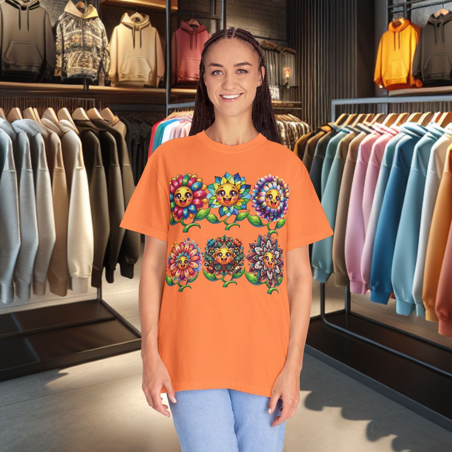 Happy Flowers Garden T-Shirt — Floral Garden Tee for Spring & Everyday