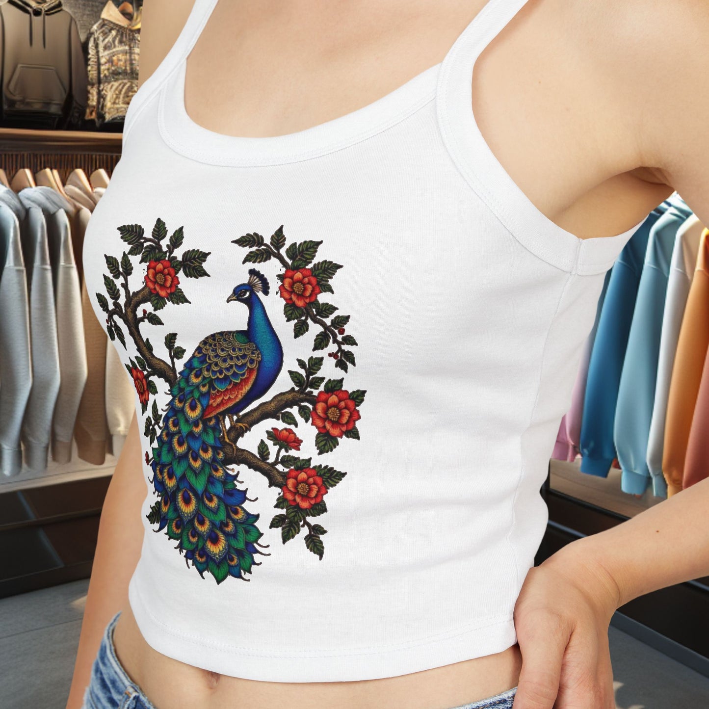 Floral Peacock Tank Top