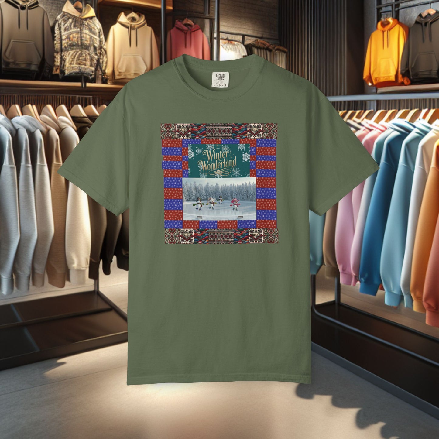 Vintage Winter Wonderland Ice Skating Snowmen/women Tee