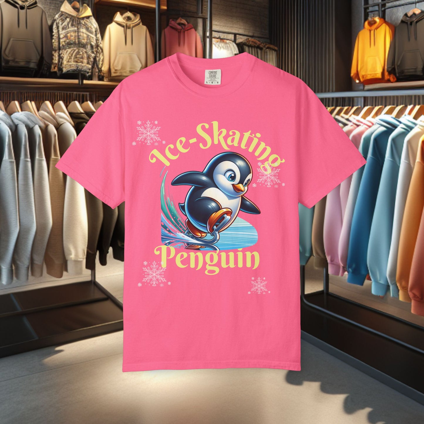 Ice-Skating Penguin T-shirt - Holidays Festive Top