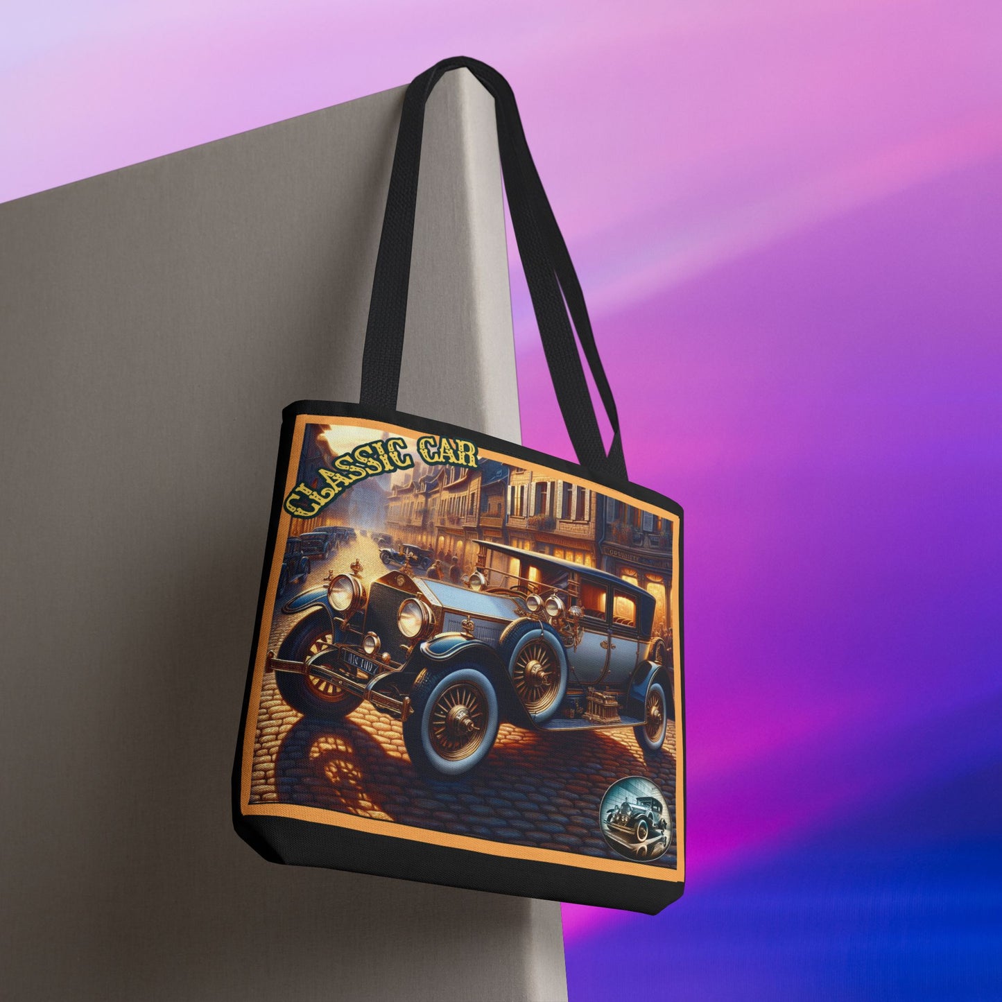 Tote Bag-Classic Car Blue Tote Bag -
