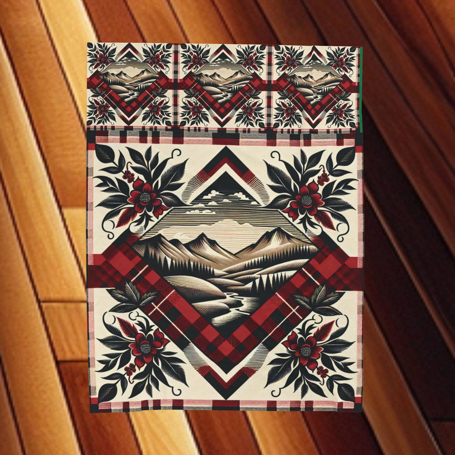 Mountain Getaway Velveteen Plush Blanket — Cozy Mountain Throw