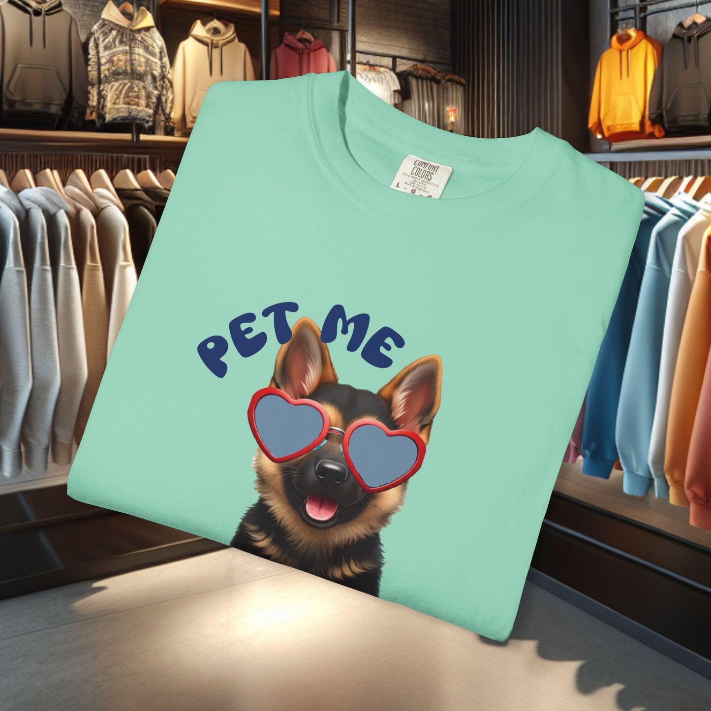 Copy of German Sheperd Puppy Tee — "Pet Me" Dyed T-Shirt