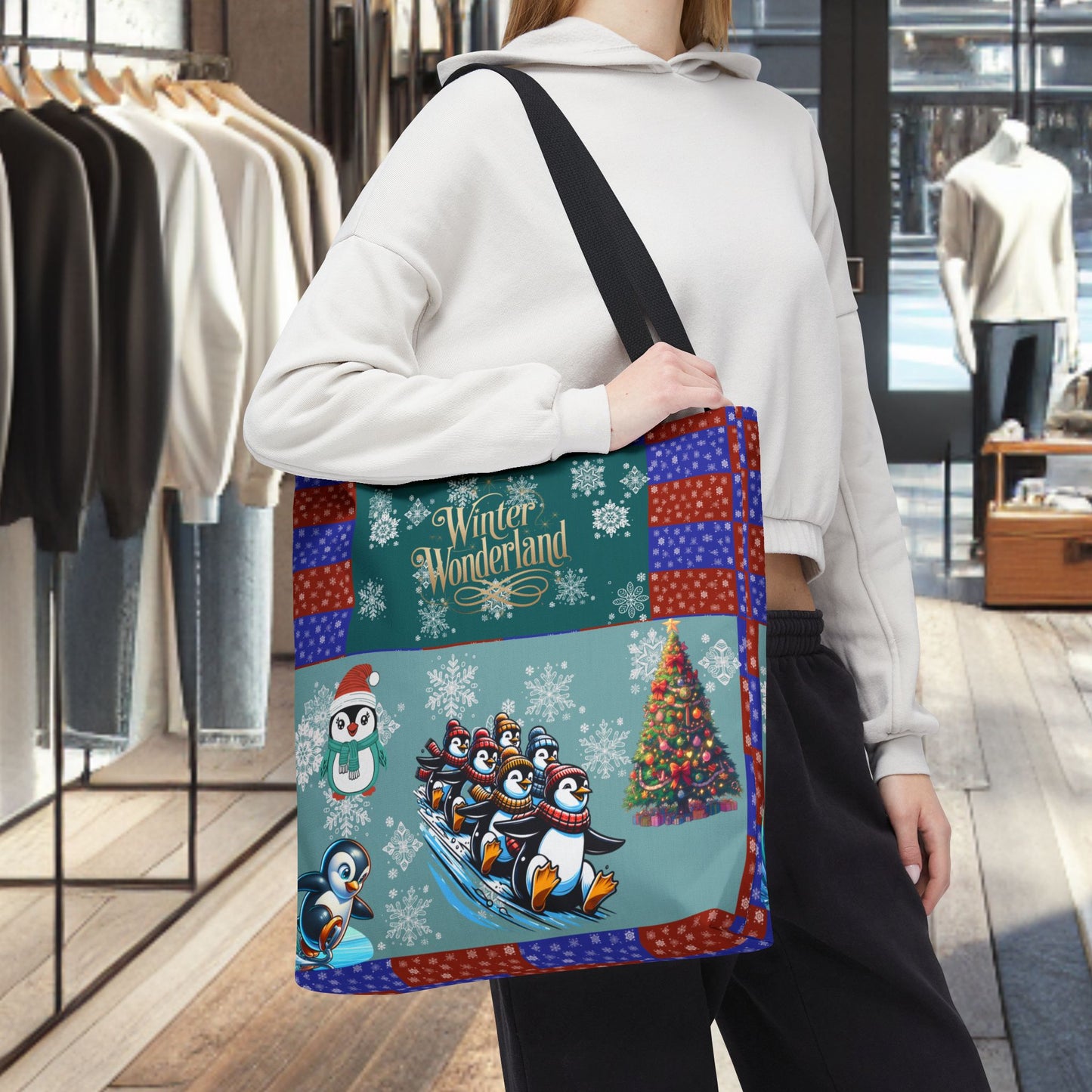 Winter Wonderland Penguin Tote Bag — All-Over Print