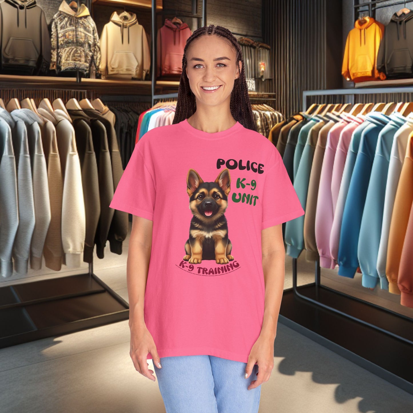 K-9 Training German Shepherd Puppy Tee — Garment-Dyed T-Shirt