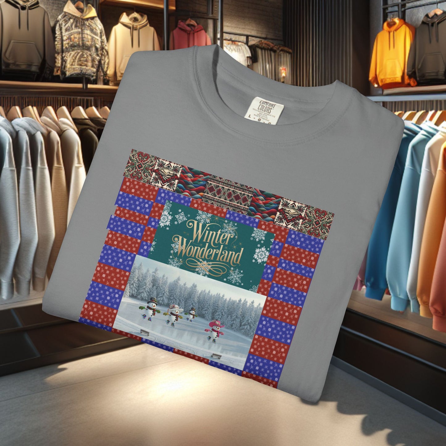 Vintage Winter Wonderland Ice Skating Snowmen/women Tee