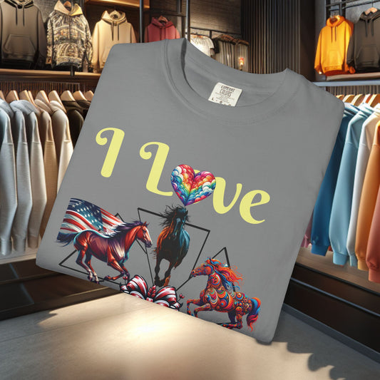 Boho I Love Horses T-shirt
