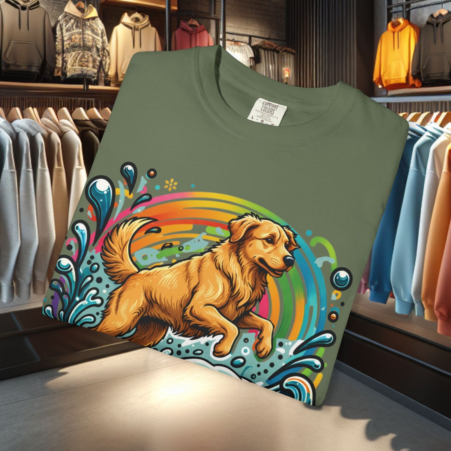 Golden Retriever in the water T-Shirt — Golden Retriever Graphic Tee