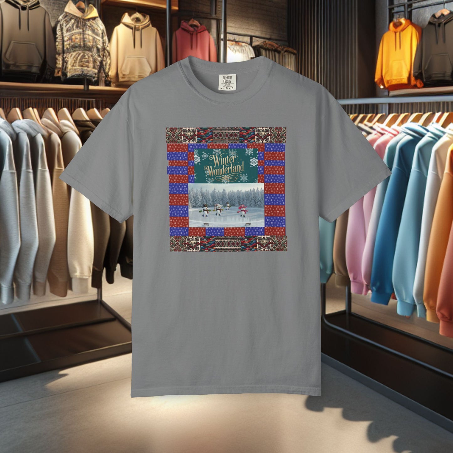 Vintage Winter Wonderland Ice Skating Snowmen/women Tee