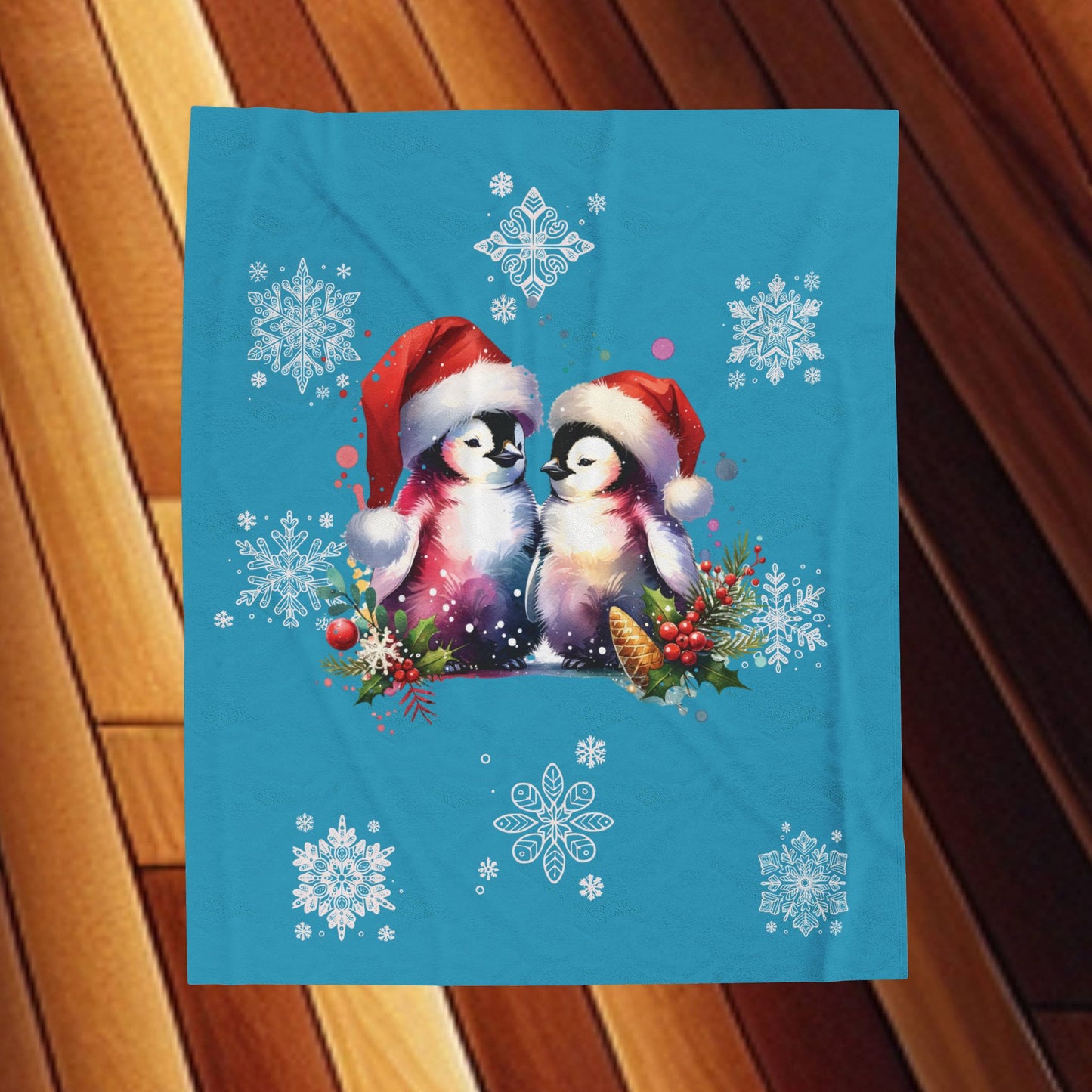Penguin Love - Velveteen Plush Blanket