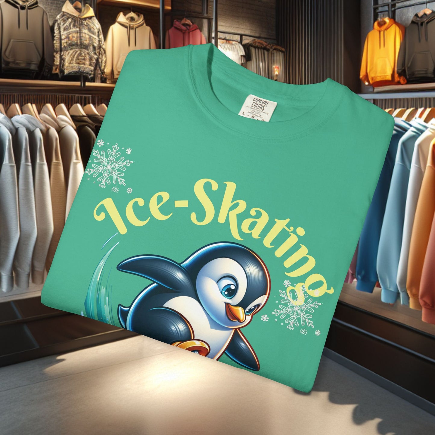 Ice-Skating Penguin T-shirt - Holidays Festive Top