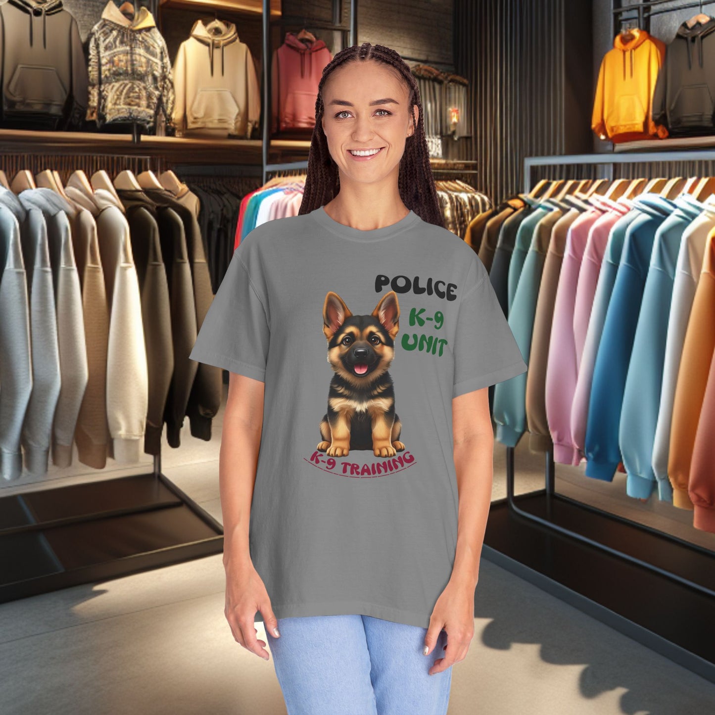 K-9 Training German Shepherd Puppy Tee — Garment-Dyed T-Shirt