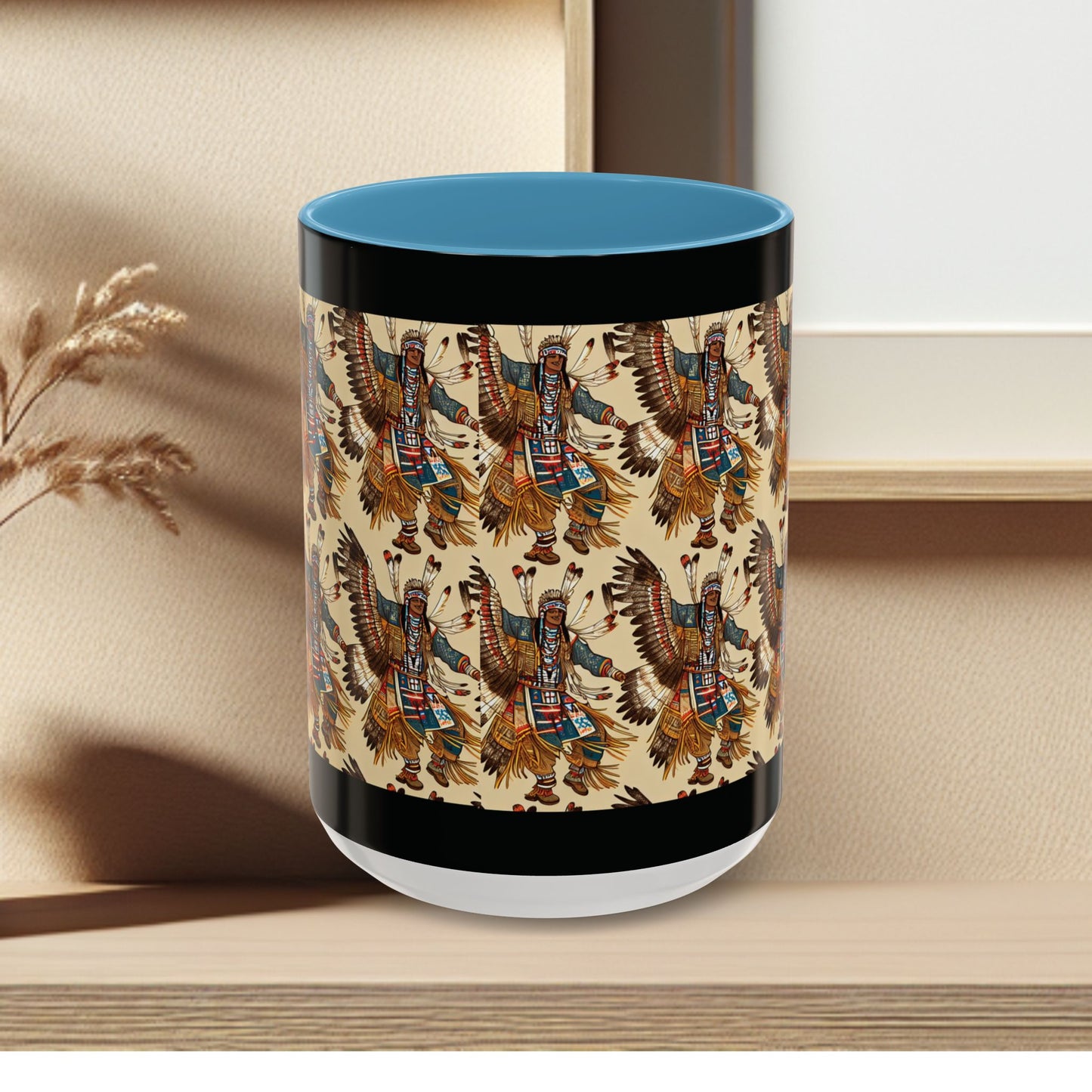 Mug- American Native Dancers Accent Coffee Mug (11, 15oz)