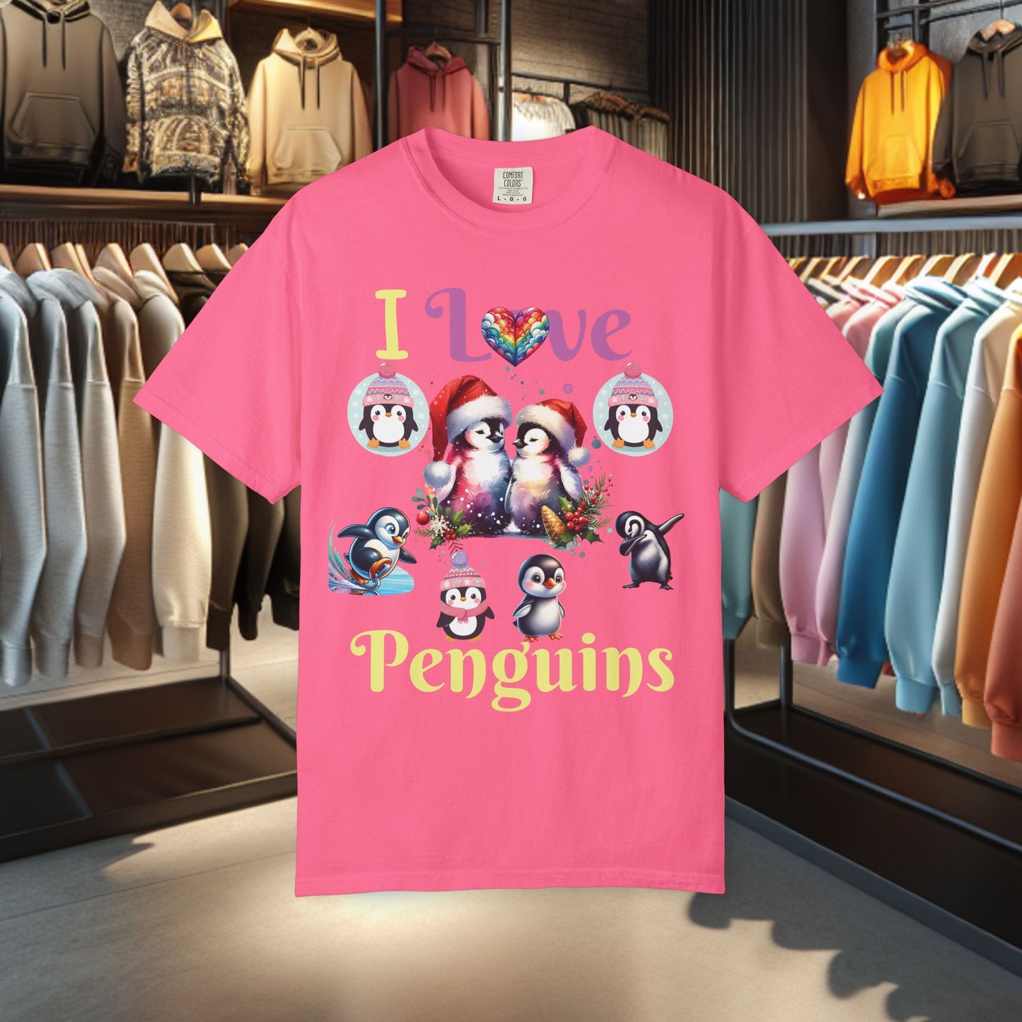 I Love Penguins T-shirt - Holidays Festive Top