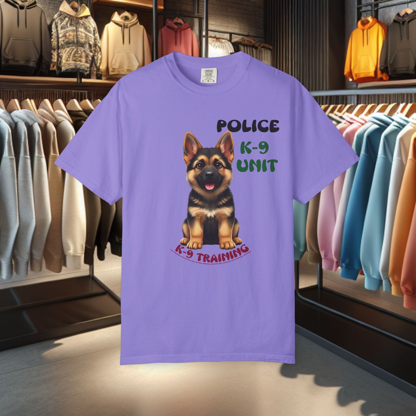 K-9 Training German Shepherd Puppy Tee — Garment-Dyed T-Shirt