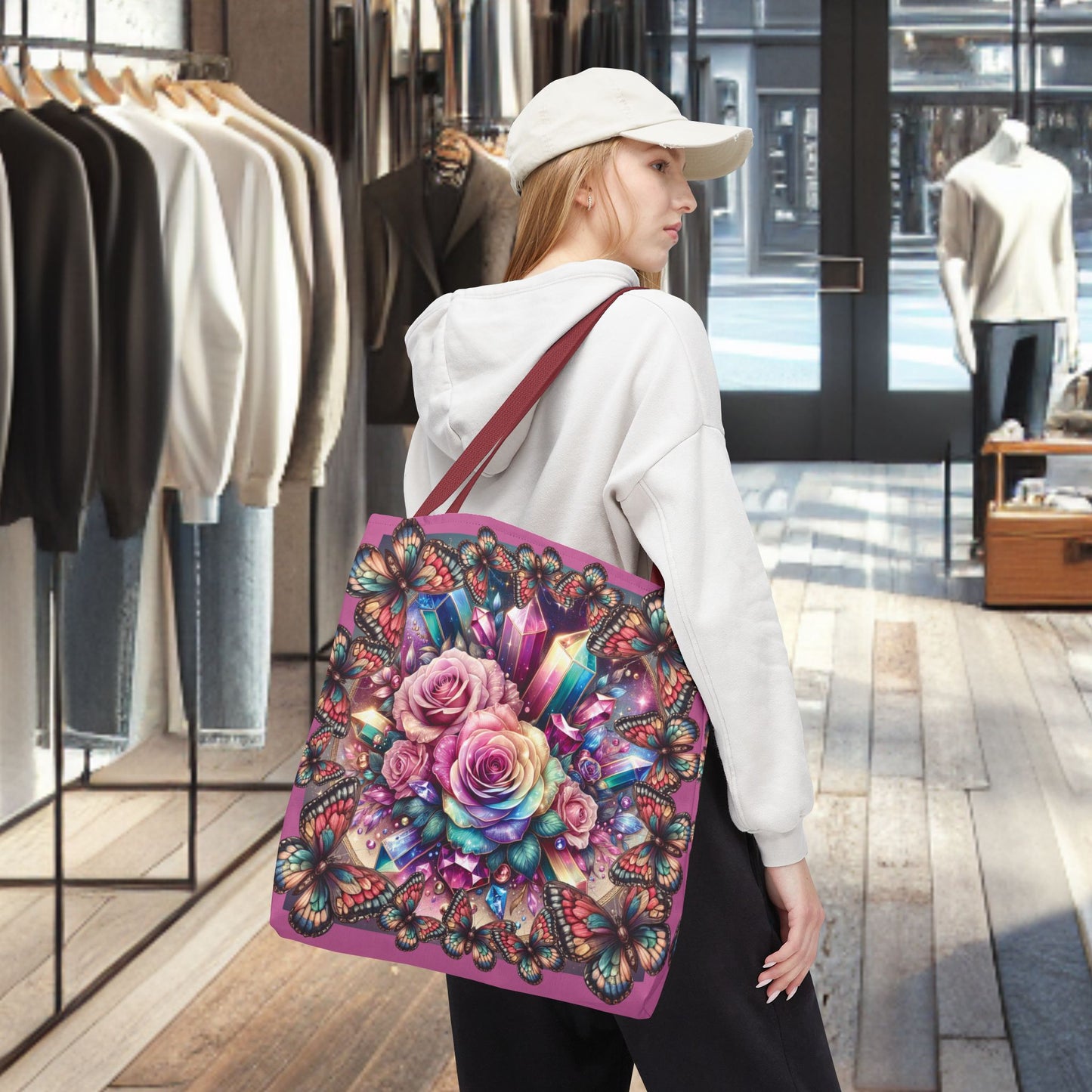 Butterfly Floral Tote Bag