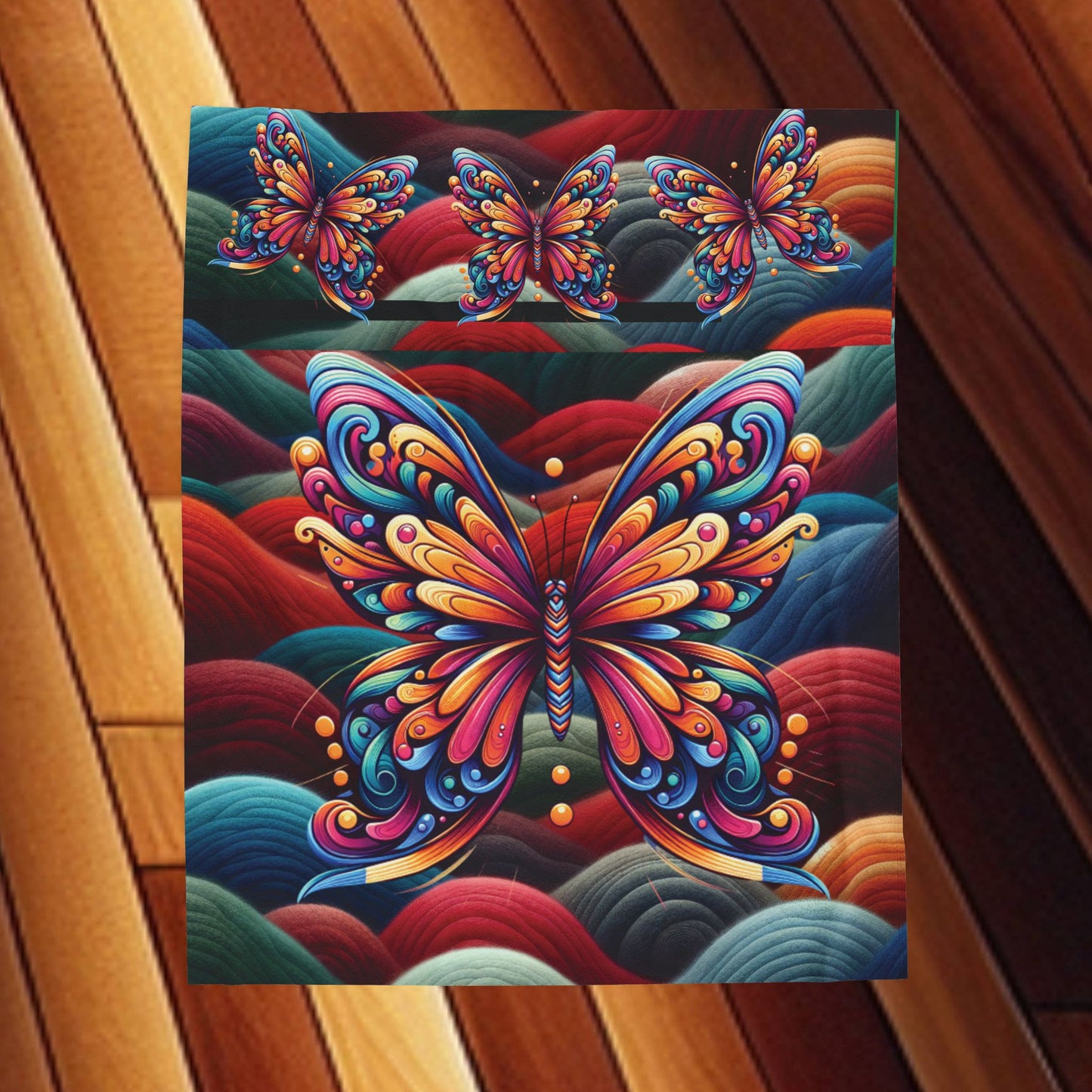 Wonderful Colors Butterfly Velveteen Plush Blanket – Cozy Colorful Butterfly Throw