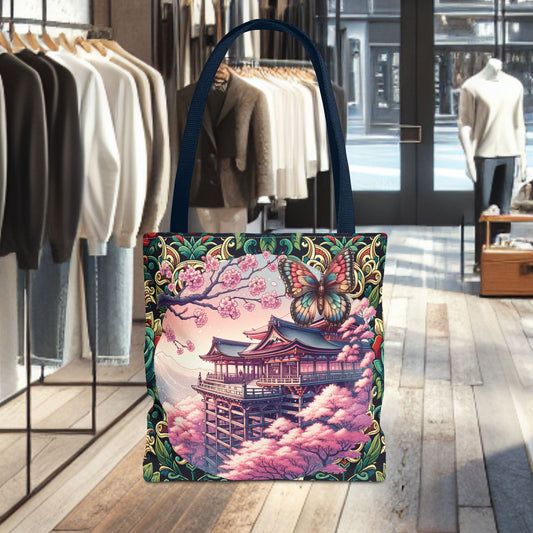 Sakura Butterfly Tote Bag