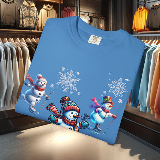 Skating Snowmen T-Shirt - Snowman Lover's Gift