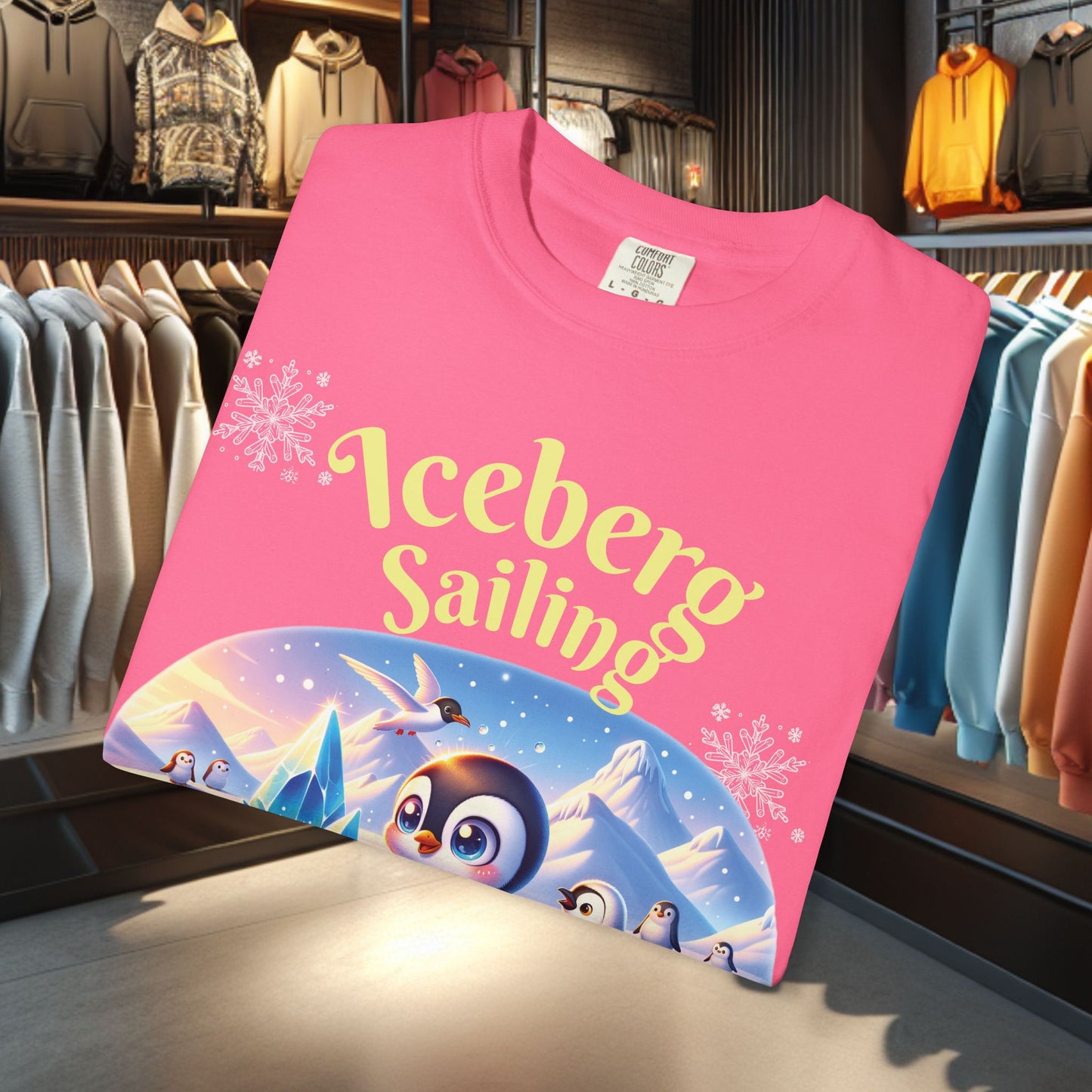 Iceberg Sailing Penguin T-shirt - Holidays Festive Top