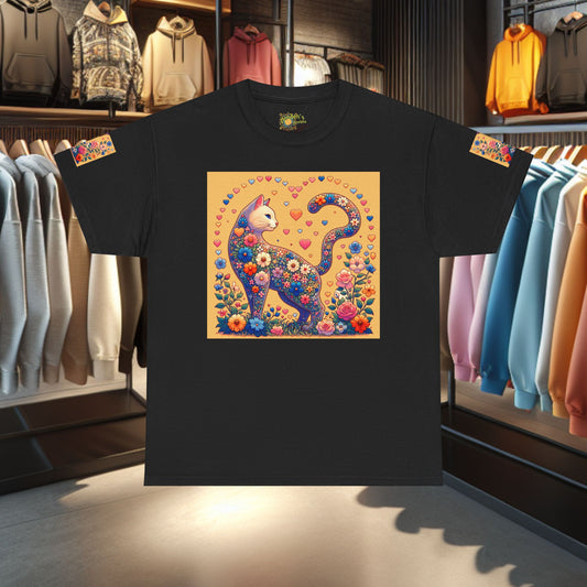 Loving Cat Flower Mozaic T-Shirt