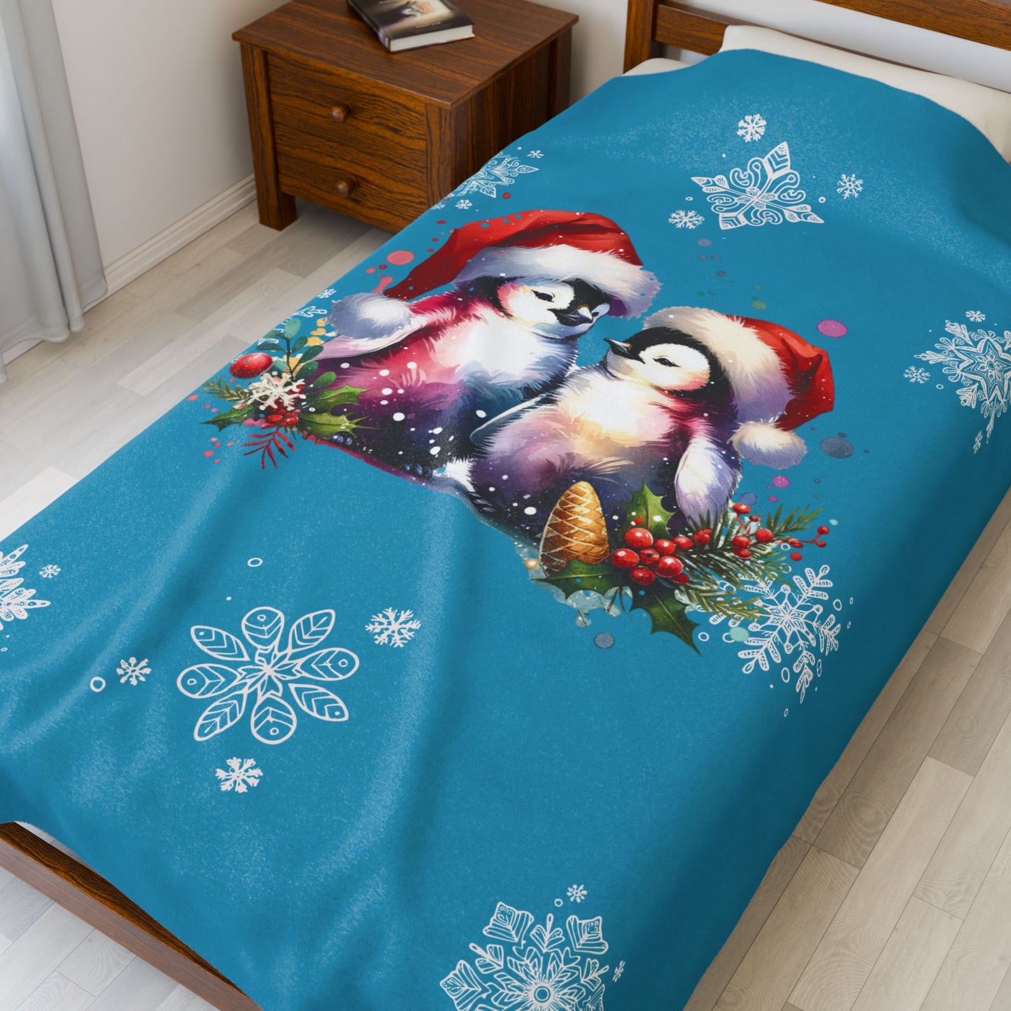 Penguin Love - Velveteen Plush Blanket