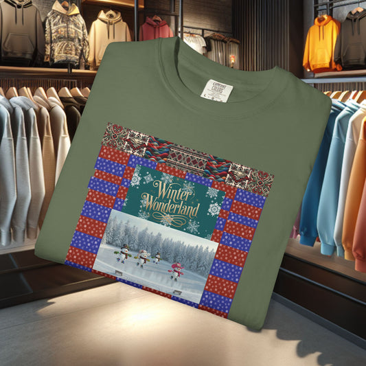 Vintage Winter Wonderland Ice Skating Snowmen/women Tee