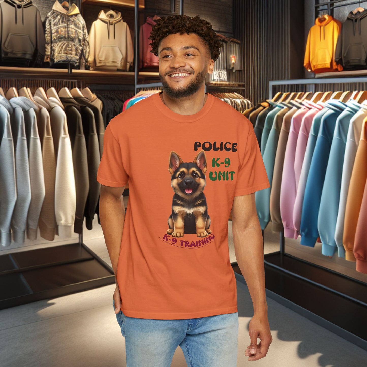 K-9 Training German Shepherd Puppy Tee — Garment-Dyed T-Shirt