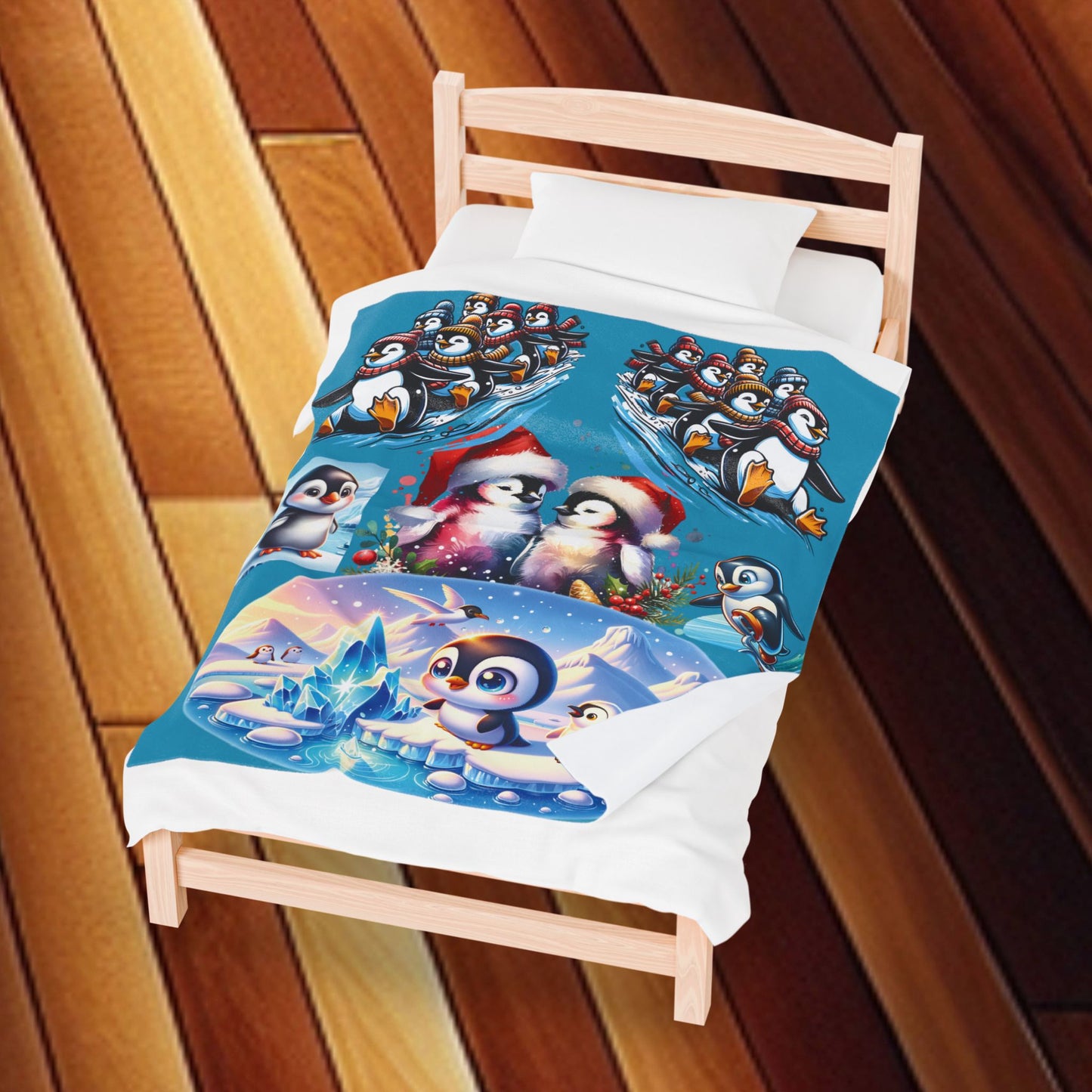Penguins at Play - Velveteen Plush Blanket