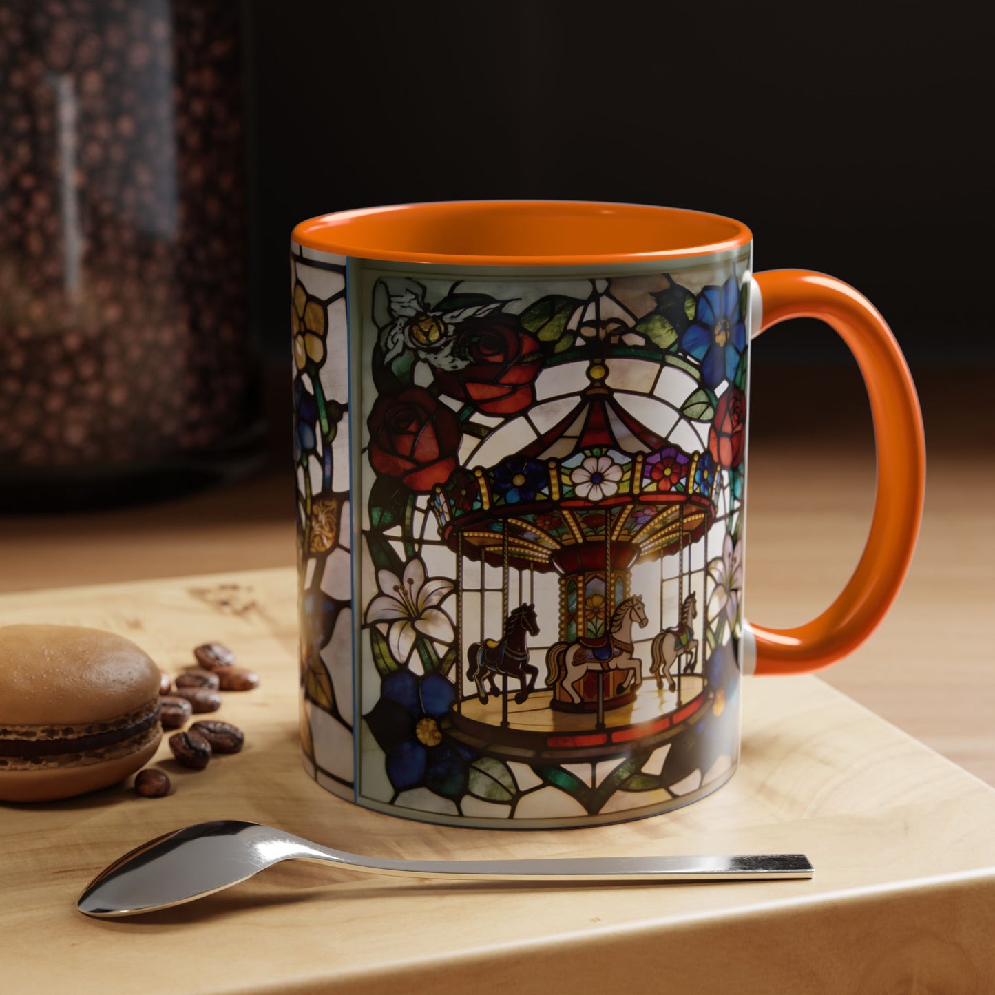 Stained Glass Carousel Accent Coffee Mug (11/15oz)