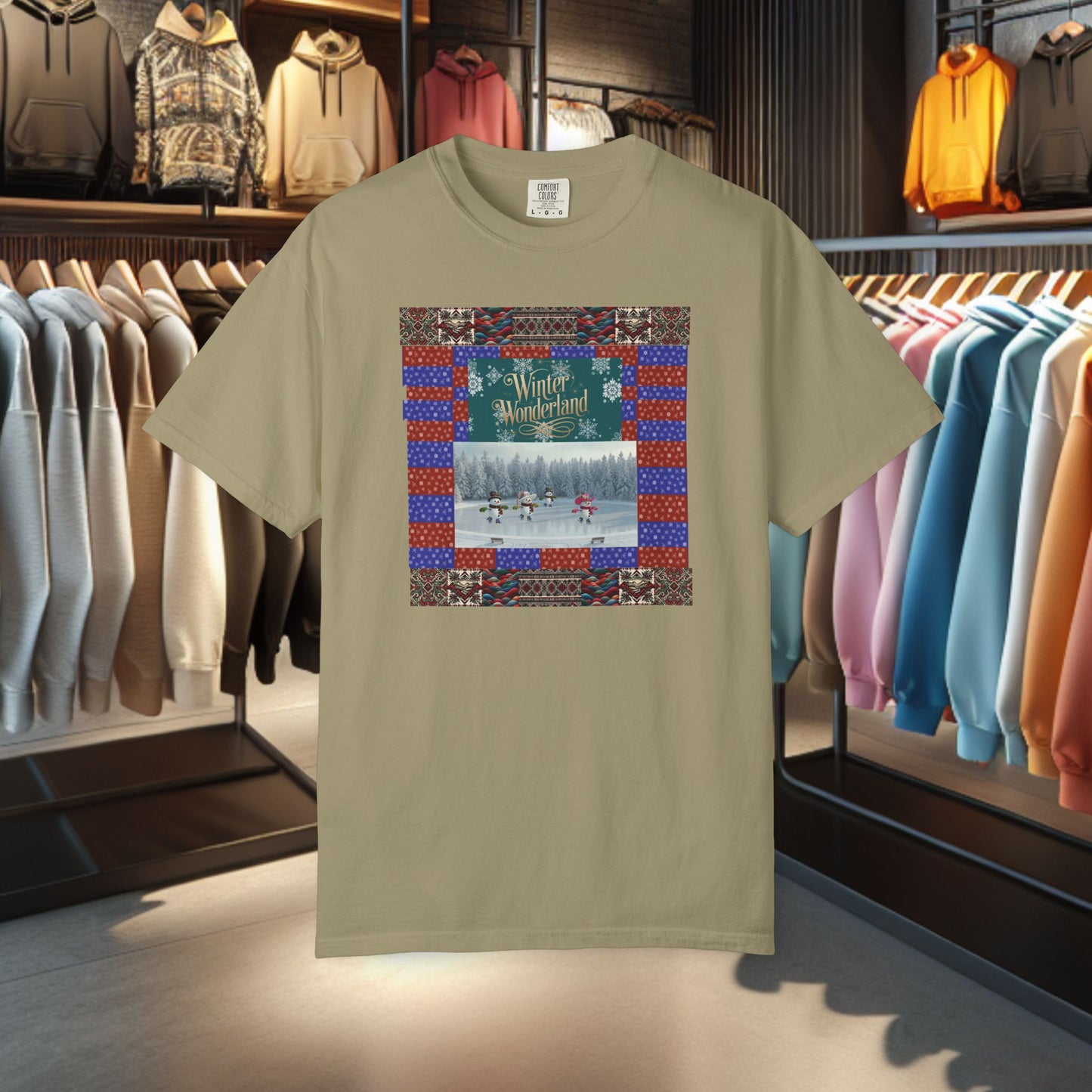 Vintage Winter Wonderland Ice Skating Snowmen/women Tee