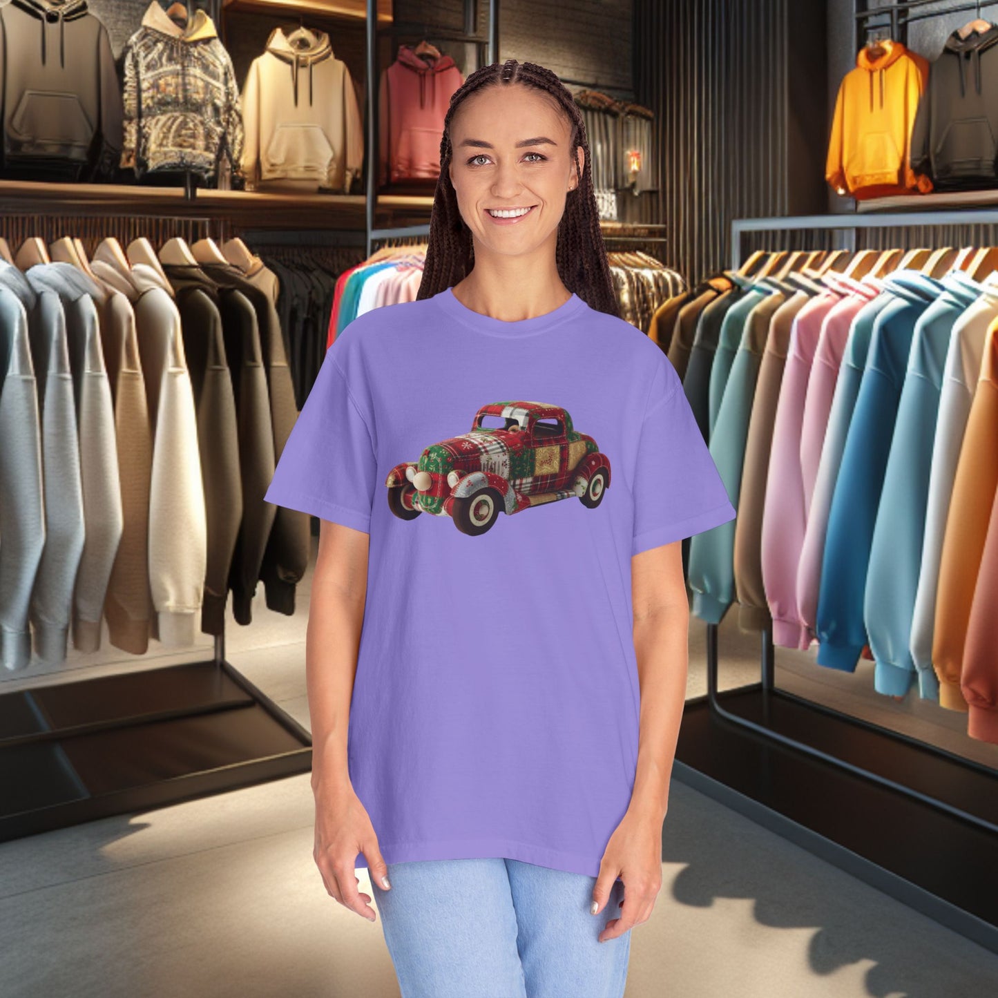 Patchwork Hot Rod T-Shirt — "pho" Patchwork Garment-Dyed