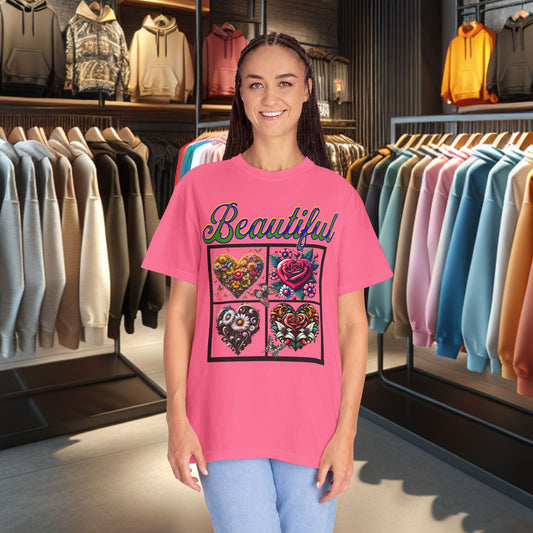 Beautiful Hearts Floral Unisex T-shirt