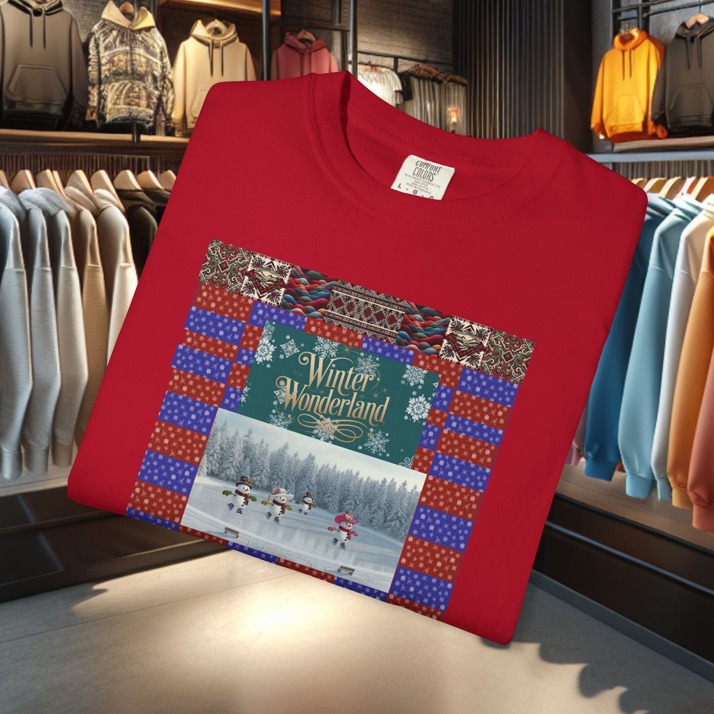 Vintage Winter Wonderland Ice Skating Snowmen/women Tee