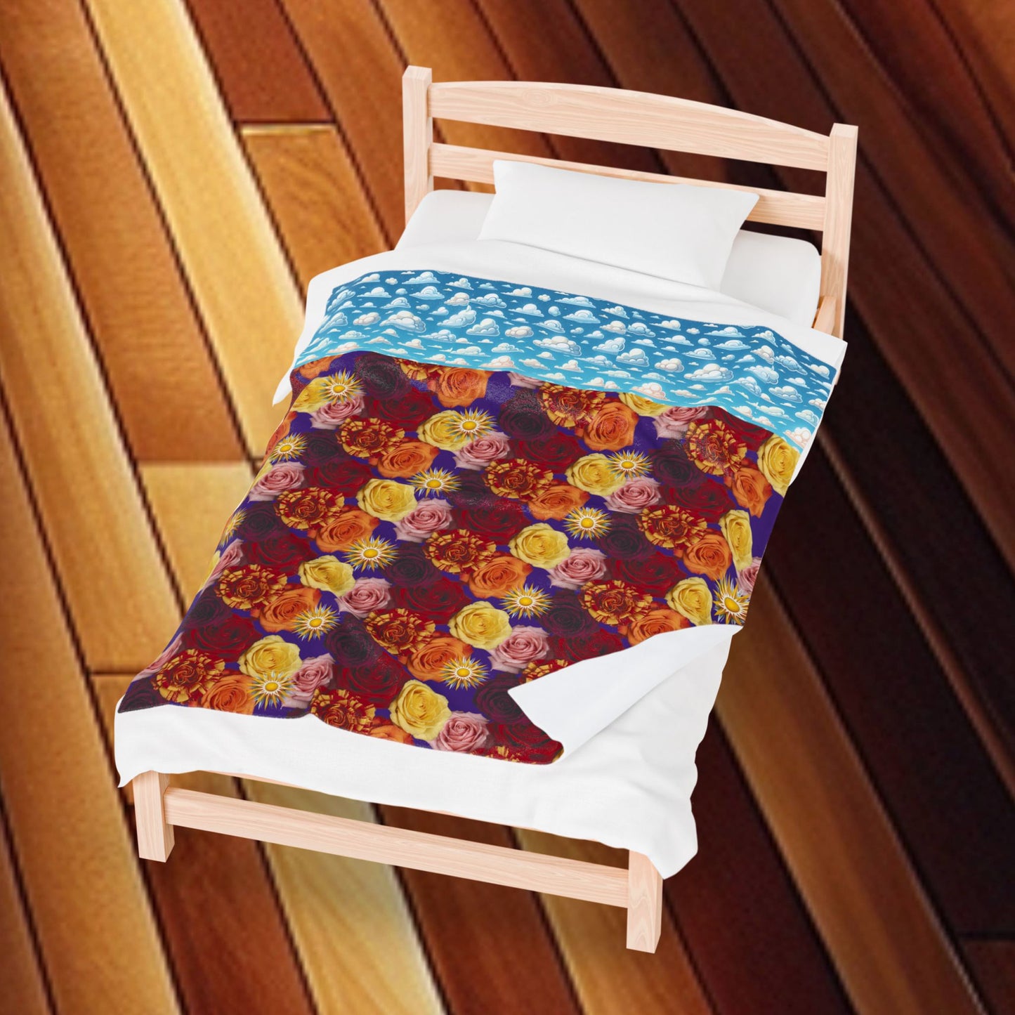 Roses Velveteen Plush Blanket — Soft Floral Rose Throw