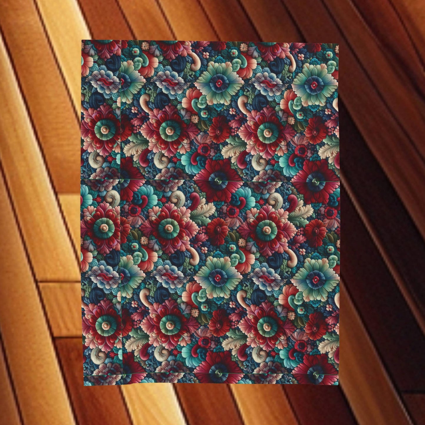 Beautiful Flower Velveteen Plush Blanket — Floral Throw Blanket