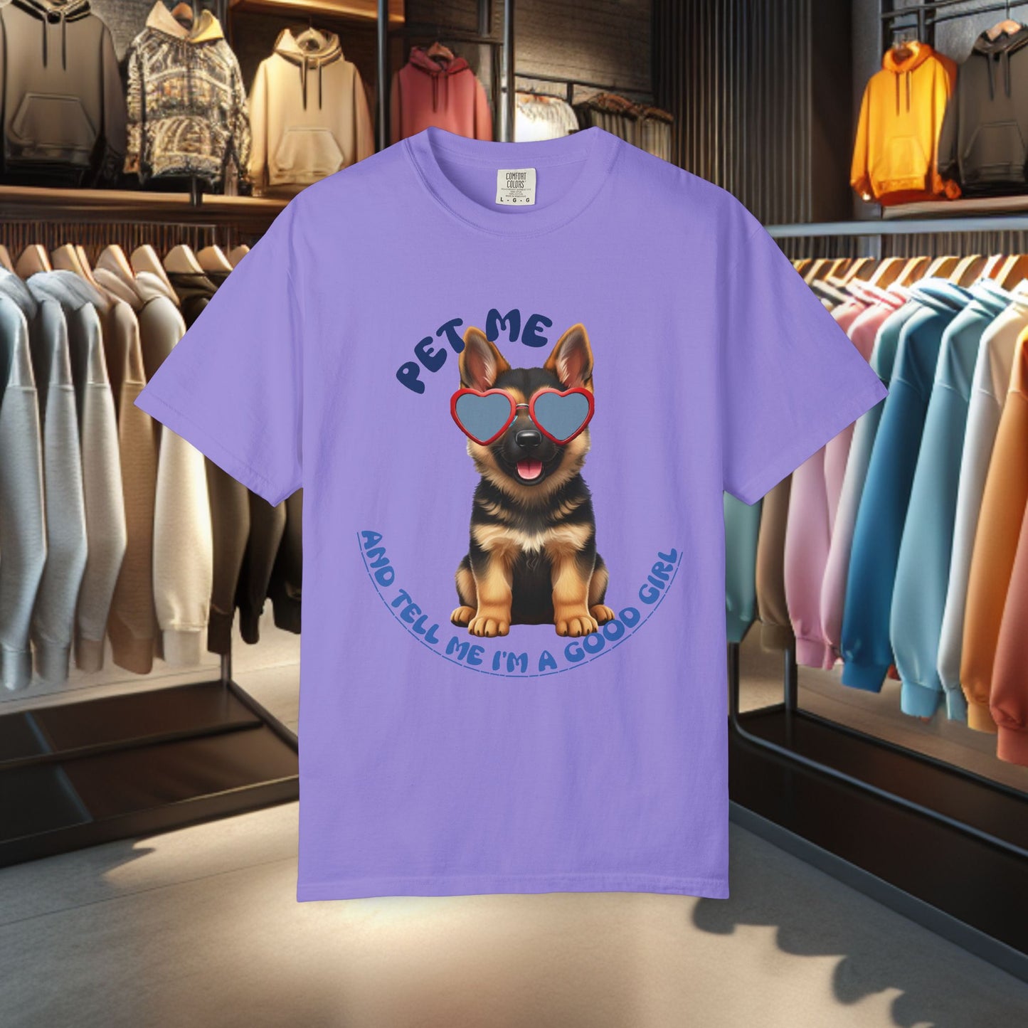 Copy of German Sheperd Puppy Tee — "Pet Me" Dyed T-Shirt
