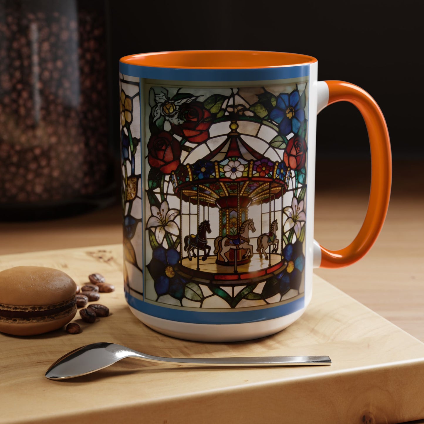 Stained Glass Carousel Accent Coffee Mug (11/15oz)