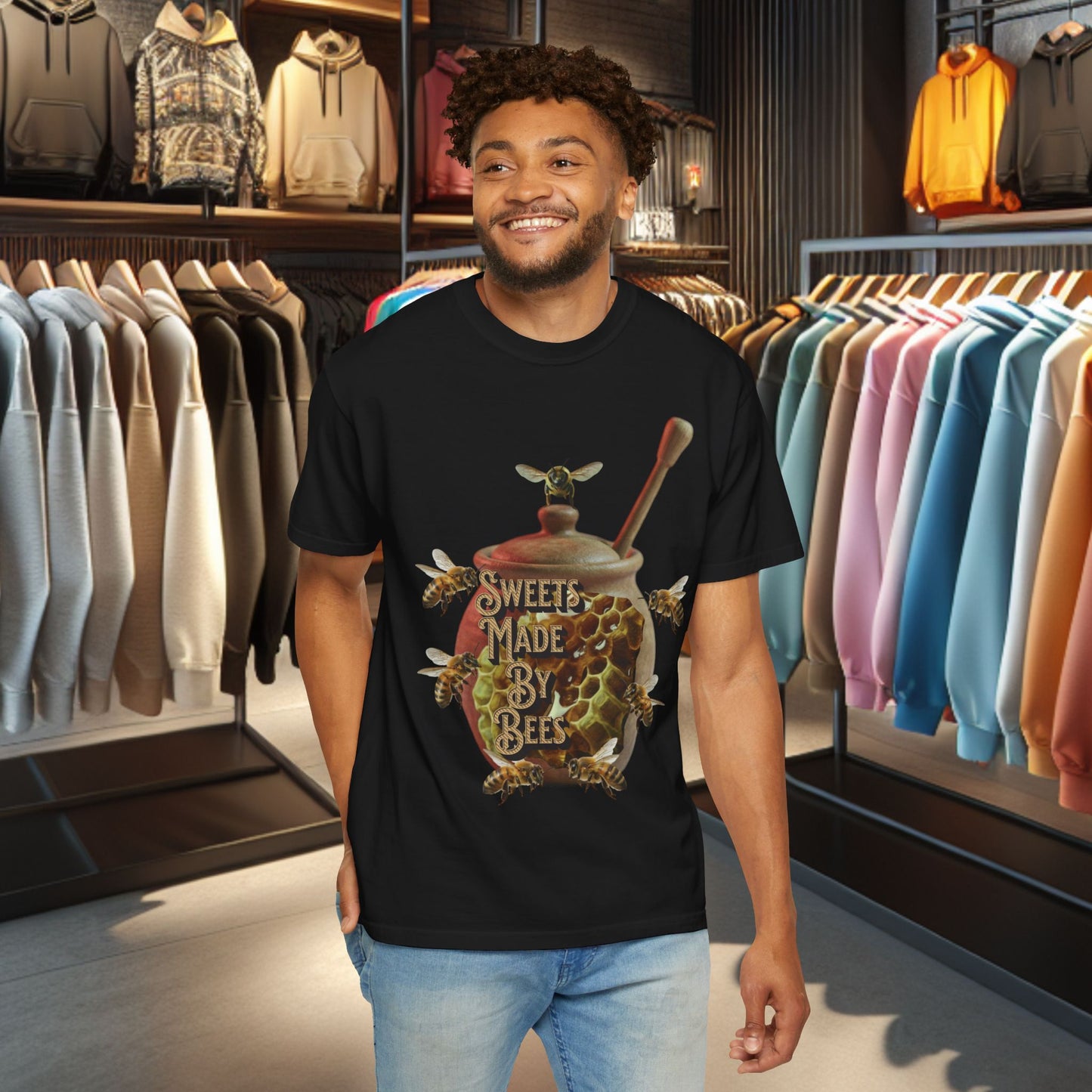 Honey Bees Graphic T-Shirt — “Sweets Made By Bees” / Oh Honey Honey Design