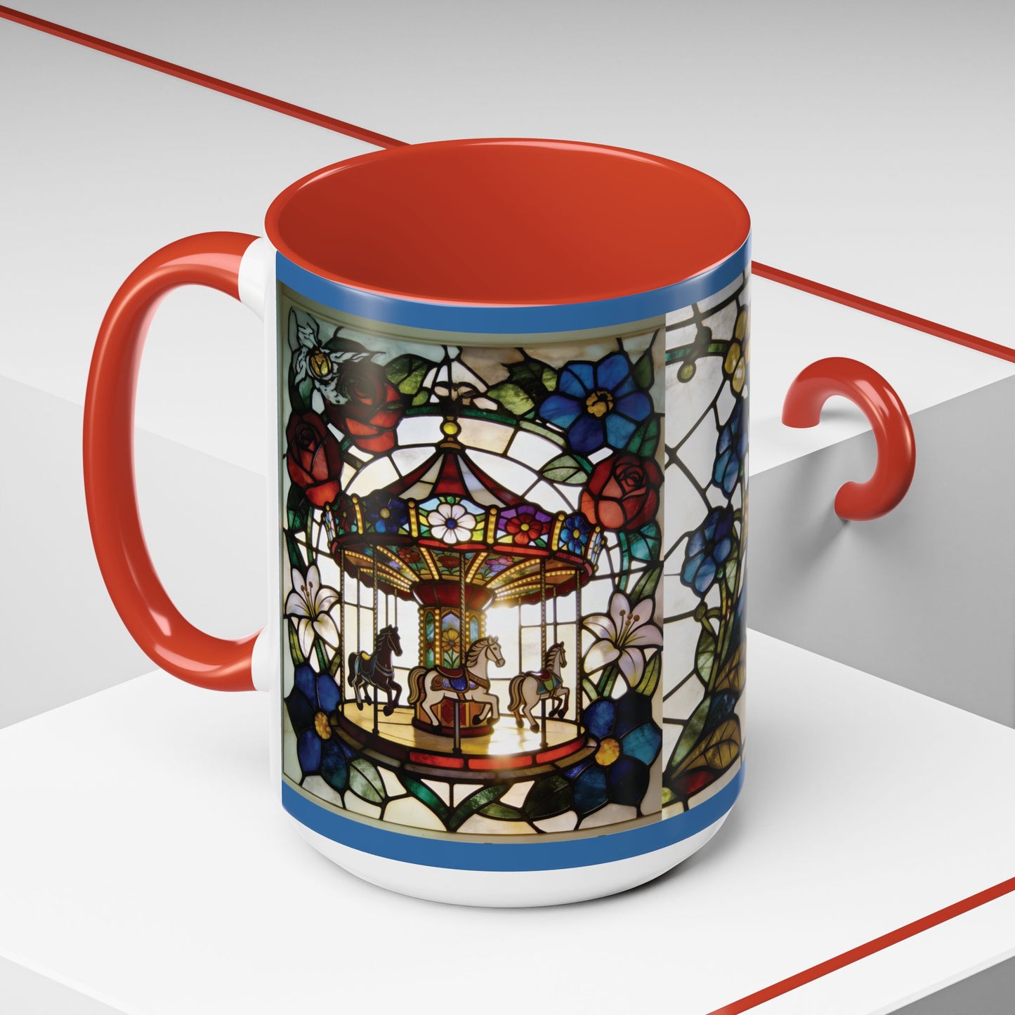 Stained Glass Carousel Accent Coffee Mug (11/15oz)
